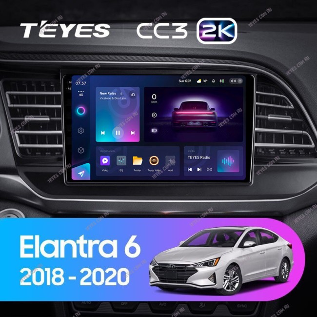 Штатная магнитола Teyes CC3 2K 3/32 Hyundai Elantra 6 (2018-2020) Тип-B