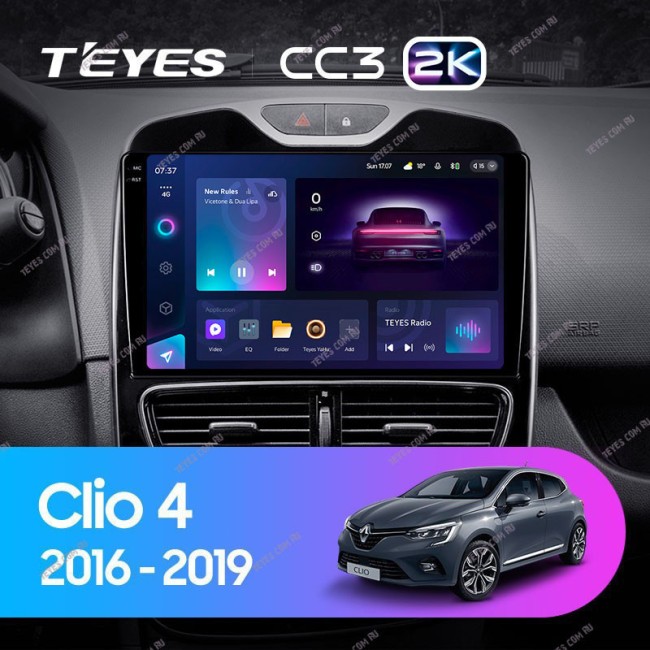 Штатная магнитола Teyes CC3 2K 4/64 Renault Clio 4 BH98 KH98 (2016-2019)
