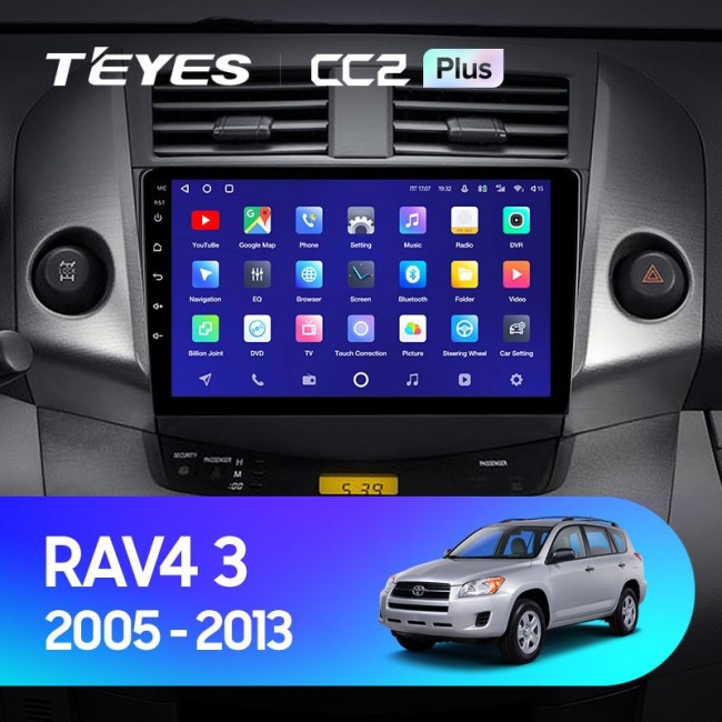 Штатная магнитола Teyes CC2L Plus 1/16 Toyota RAV4 3 XA30 (2005-2013) 9"