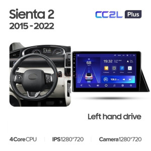 Штатная магнитола Teyes CC2L Plus 2/32 Toyota Sienta 2 XP170 (2015-2022) Левый руль