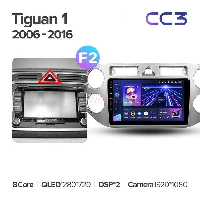 Штатная магнитола Teyes CC3 3/32 Volkswagen Tiguan 1 NF (2006-2017) F2