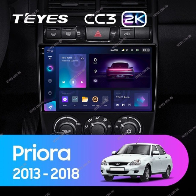 Штатная магнитола Teyes CC3 2K 3/32 LADA Priora (2013-2018)