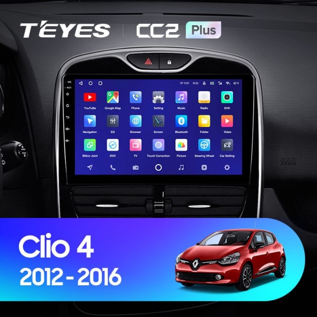Штатная магнитола Teyes CC2L Plus 1/16 Renault Clio 4 BH98 KH98 (2012-2015)
