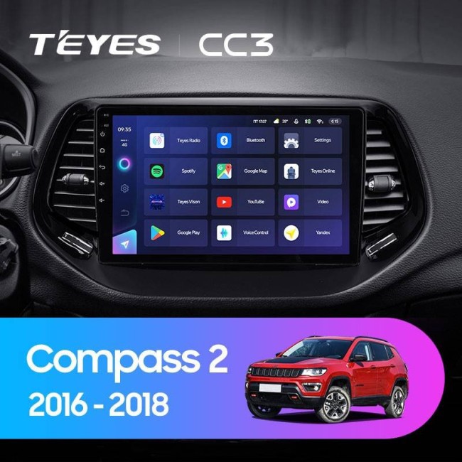 Штатная магнитола Teyes CC3 3/32 Jeep Compass 2 MP (2016-2018)
