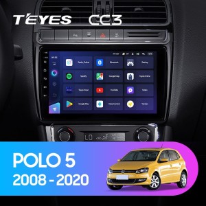 Штатная магнитола Teyes CC3 4/64 Volkswagen Polo 5 (2008-2020)