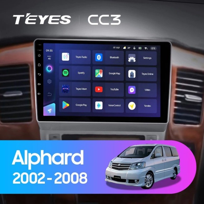 Штатная магнитола Teyes CC3 6/128 Toyota Alphard 1 H10 (2005-2008) F2