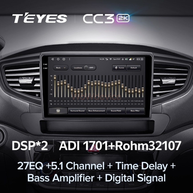 Штатная магнитола Teyes CC3 2K 6/128 Hyundai Ioniq AE (2016-2023) Тип-В