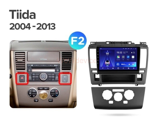 Штатная магнитола Teyes CC2 Plus 4/64 Nissan Tiida C11 (2004-2013) F2