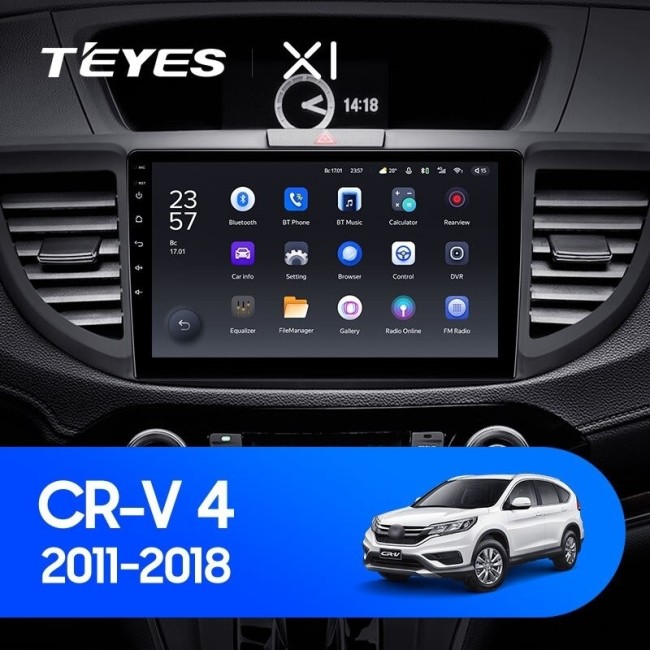 Штатная магнитола Teyes X1 4G 2/32 Honda CR-V 4 RM RE (2011-2018) 9 дюймов Тип-B