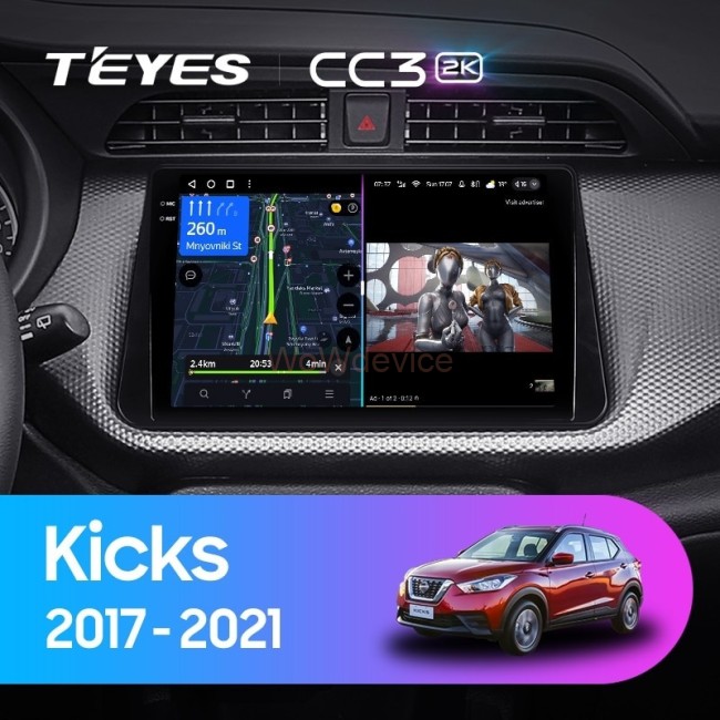 Штатная магнитола Teyes CC3 2K 360 6/128 Nissan Kicks P15 (2017-2021)