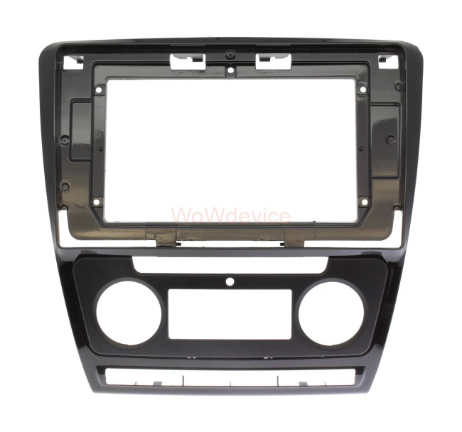 Рамка магнитолы 10.2" (цв.Глянцевый Черный) для SKODA Octavia (1Z) 2004-2013