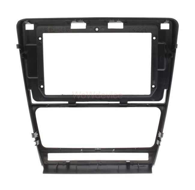 Рамка магнитолы 10.2" (цв.Глянцевый Черный) для SKODA Octavia (1Z) 2004-2013
