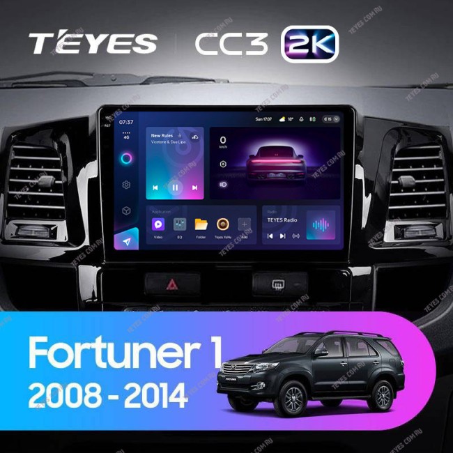 Штатная магнитола Teyes CC3 2K 4/64 Toyota Fortuner (2008-2014) F2