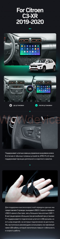 Штатная магнитола Teyes SPRO Plus 4/32 Citroen C3-XR (2019-2020) (F1)