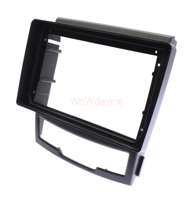 Рамка магнитолы 9.0" (цв.Черный) для SSANG YONG Actyon 2011-2013; Korando 2010-2013