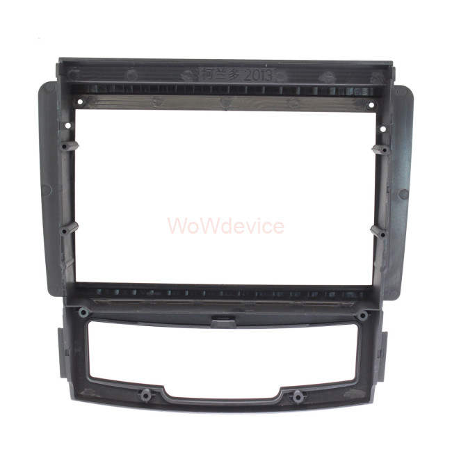 Рамка магнитолы 9.0" (цв.Черный) для SSANG YONG Actyon 2011-2013; Korando 2010-2013