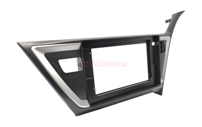 Рамка магнитолы 10.2" (цв.Черный и Серебристый) для TOYOTA Auris 2012-2015 Правый руль