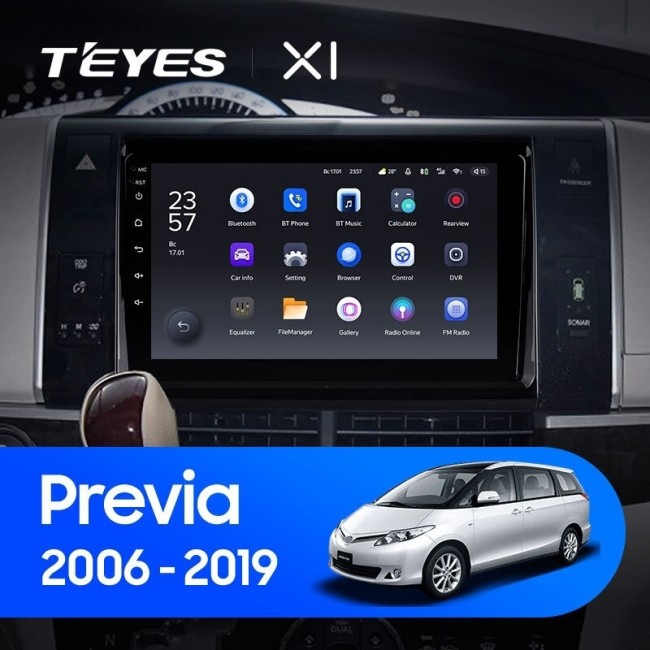 Штатная магнитола Teyes X1 4G 2/32 Toyota Previa XR50 (2006-2019)