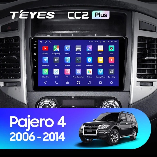Штатная магнитола Teyes CC2 Plus 6/128 Mitsubishi Pajero 4 V80 V90 (2006-2014) Тип-A