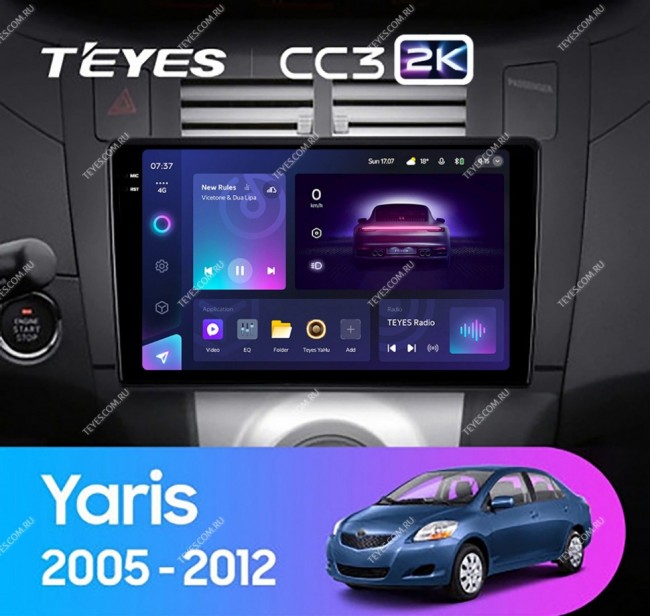 Штатная магнитола Teyes CC3 2K 3/32 Toyota Yaris XP90 (2005-2012)