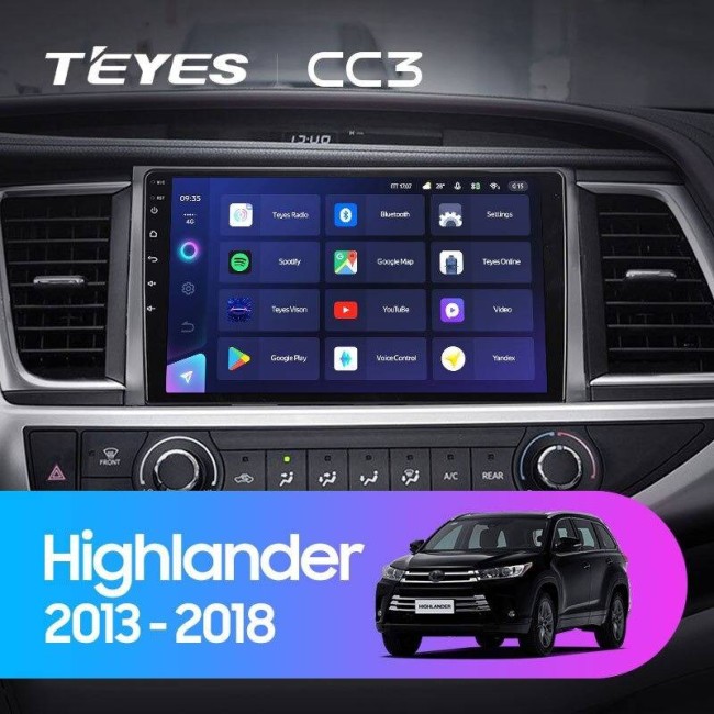 Штатная магнитола Teyes CC3 3/32 Toyota Highlander 3 XU50 (2013-2018)