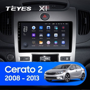 Штатная магнитола Teyes X1 4G 2/32 Kia Cerato 2 TD (2008-2013) F2
