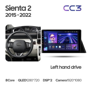 Штатная магнитола Teyes CC3 4/32 Toyota Sienta 2 XP170 (2015-2022) Левый руль