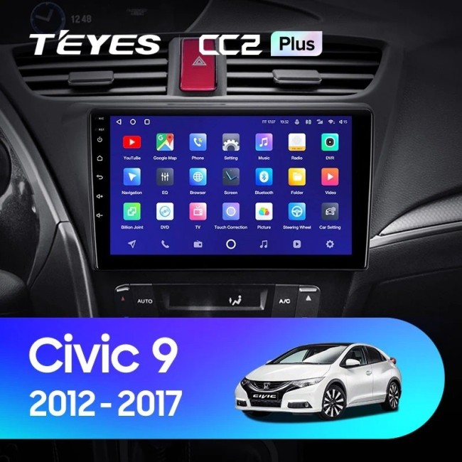 Штатная магнитола Teyes CC2 Plus 4/64 Honda Civic 9 FK FB (2012-2017)
