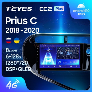 Штатная магнитола Teyes CC2 Plus 4/32 Toyota Prius C (2018-2020) Правый руль