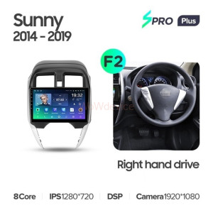 Штатная магнитола Teyes SPRO Plus 4/32 Nissan Sunny (2014-2019) F2 Правый руль