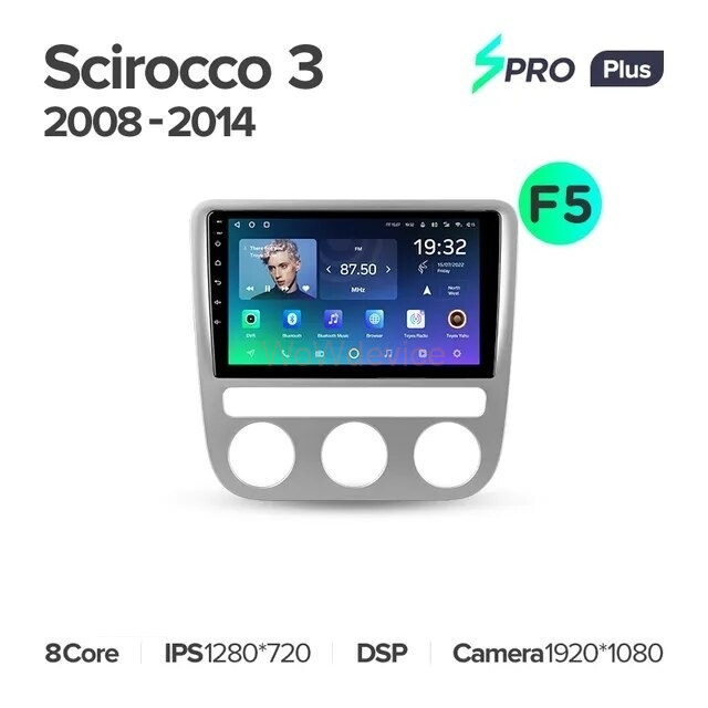 Штатная магнитола Teyes SPRO Plus 4/32 Volkswagen Scirocco 3 Mk3 (2008-2014) F5