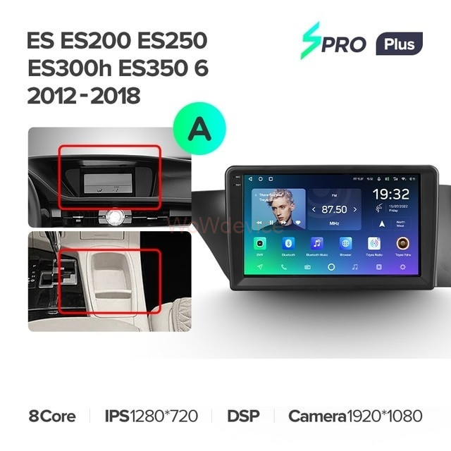 Штатная магнитола Teyes SPRO Plus 6/128 Lexus ES ES200 ES250 ES300h ES350 XV60 VI (2012-2018) Тип-А