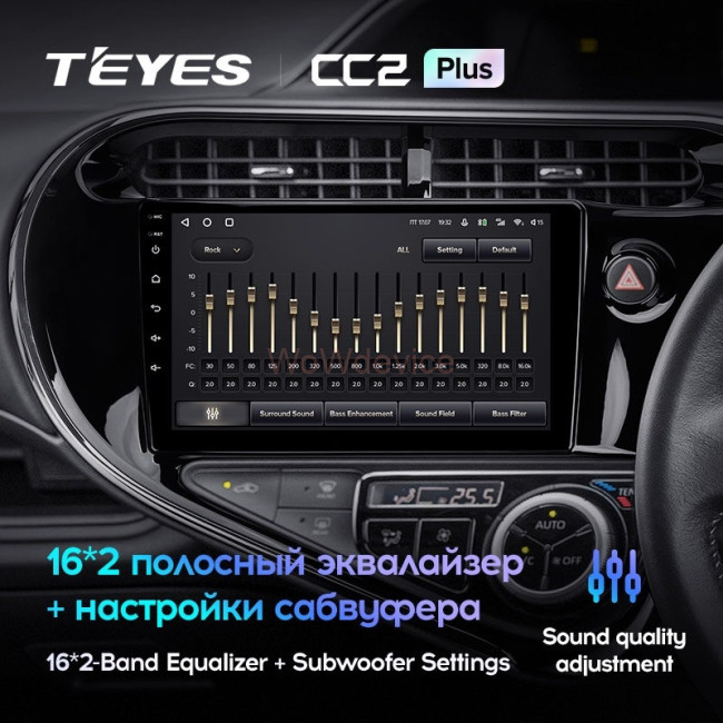 Штатная магнитола Teyes CC2 Plus 4/64 Toyota Prius C (2018-2020) Правый руль