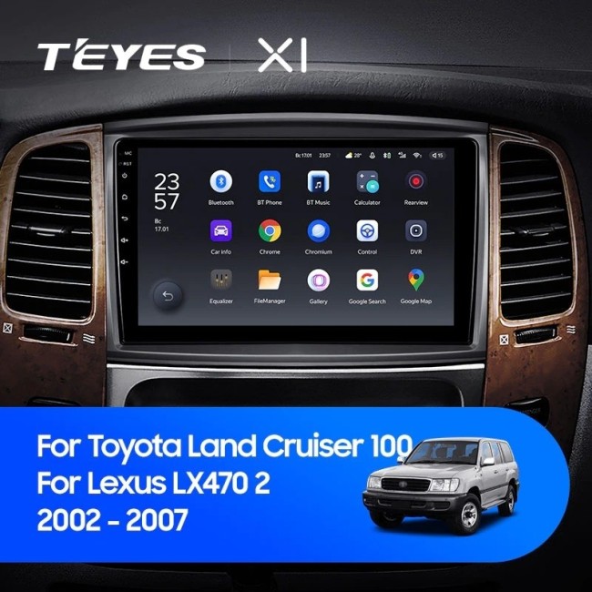 Штатная магнитола Teyes X1 4G 2/32 Toyota Land Cruiser LC 100 (2002-2007) Тип-B