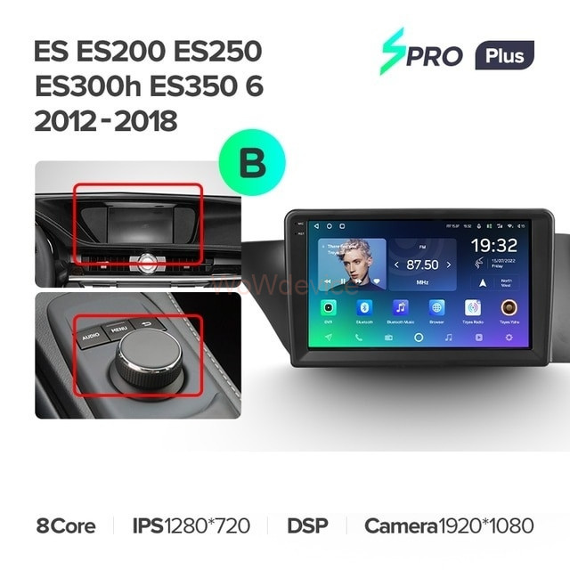 Штатная магнитола Teyes SPRO Plus 6/128 Lexus ES ES200 ES250 ES300h ES350 XV60 VI (2012-2018) Тип-В