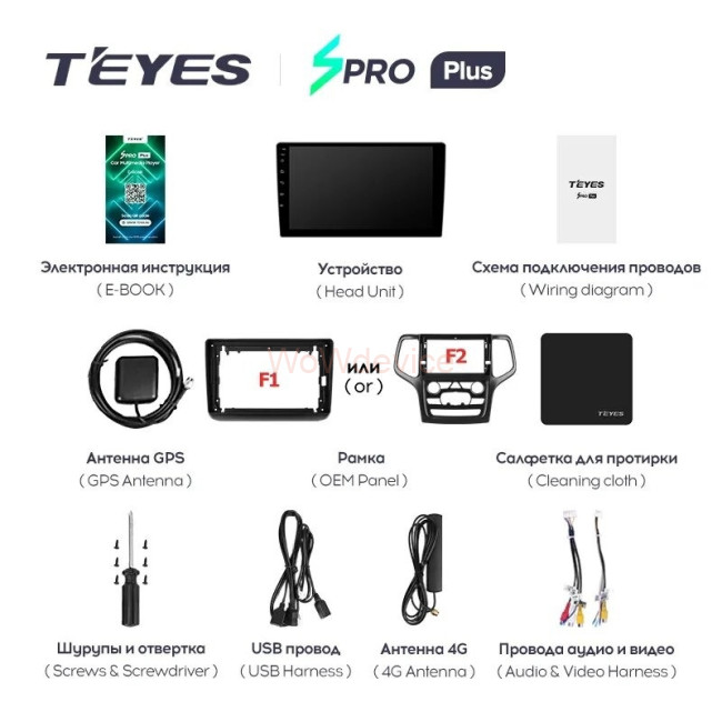Штатная магнитола Teyes SPRO Plus 4/32 Jeep Grand Cherokee WK2 (2013-2020) F2