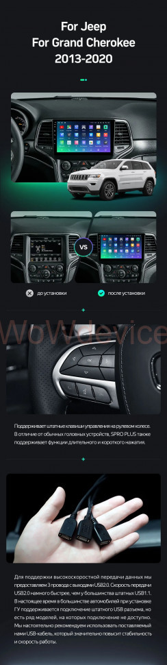 Штатная магнитола Teyes SPRO Plus 4/32 Jeep Grand Cherokee WK2 (2013-2020) F2