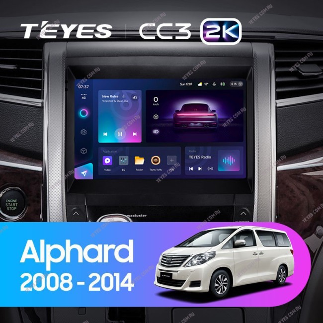 Штатная магнитола Teyes CC3 2K 6/128 Toyota Alphard H20 (2008-2014)