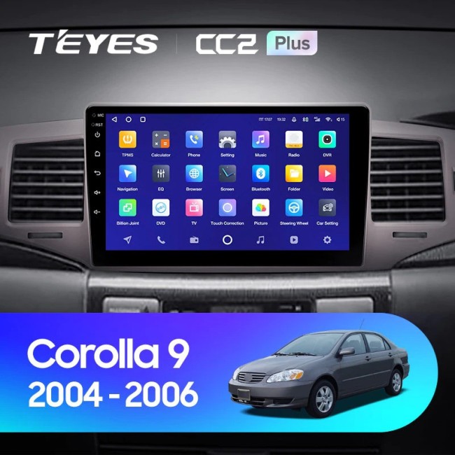 Штатная магнитола Teyes CC2 Plus 6/128 Toyota Corolla 9 E120 (2004-2006)