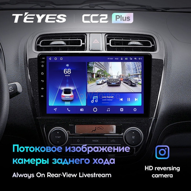 Штатная магнитола Teyes CC2L Plus 1/16 Mitsubishi Mirage 6 (2012-2018)