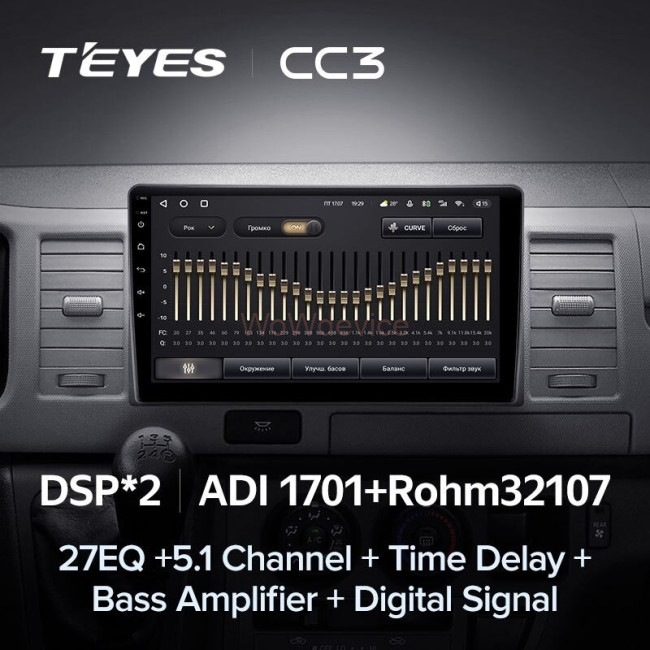 Штатная магнитола Teyes CC3 3/32 Toyota Hiace XH10 H200 (2004-2021)