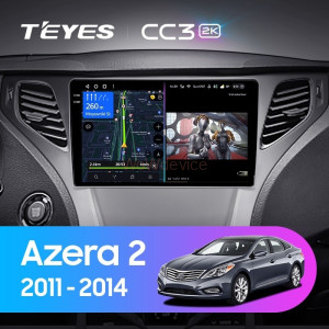 Штатная магнитола Teyes CC3 2K 6/128 Hyundai Azera 2 (2011-2014)