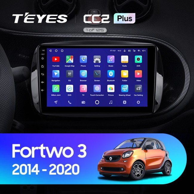 Штатная магнитола Teyes CC2 Plus 4/64 Mercedes Benz Smart Fortwo 3 C453 A453 W453 (2014-2020)
