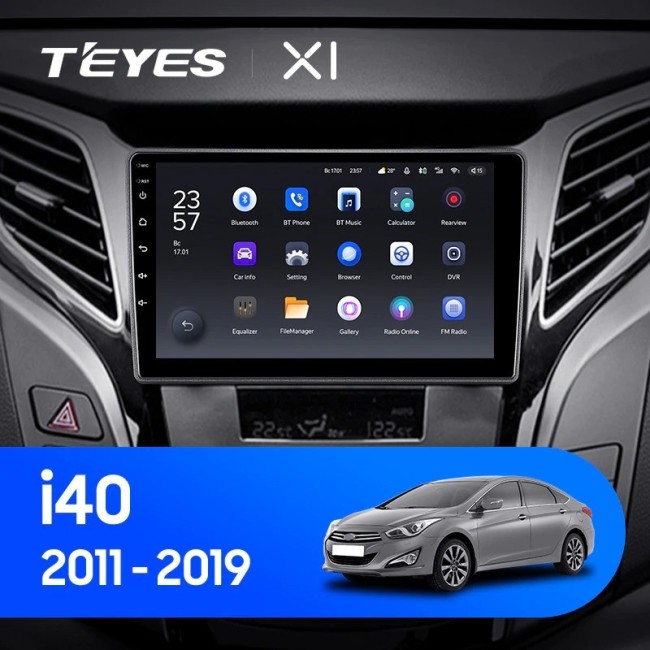 Штатная магнитола Teyes X1 4G 2/32 Hyundai i40 (2011-2019) Тип-В