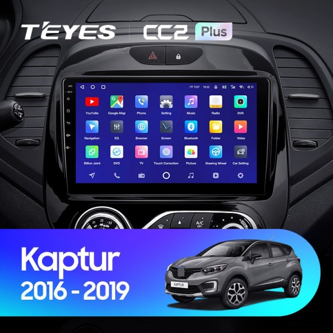 Штатная магнитола Teyes CC2L Plus 1/16 Renault Kaptur (2016-2019) F2