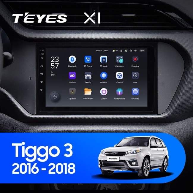 Штатная магнитола Teyes X1 4G 2/32 Chery Tiggo 3 (2016-2018)