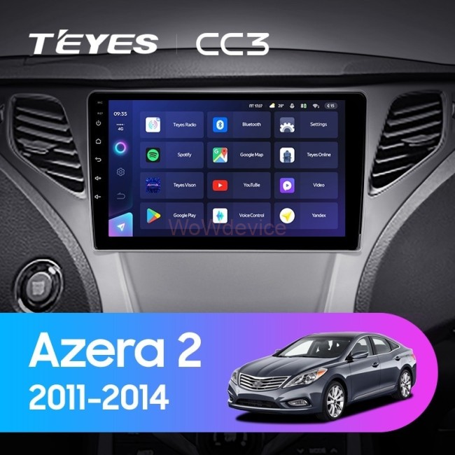 Штатная магнитола Teyes CC3 6/128 Hyundai Azera 2 (2011-2014)