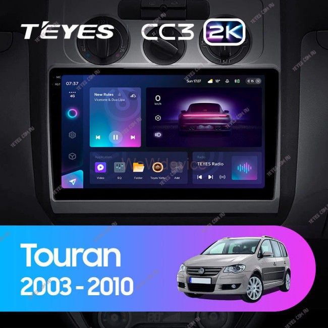 Штатная магнитола Teyes CC3 2K 360 6/128 Volkswagen Touran 1 (2003-2010) F2