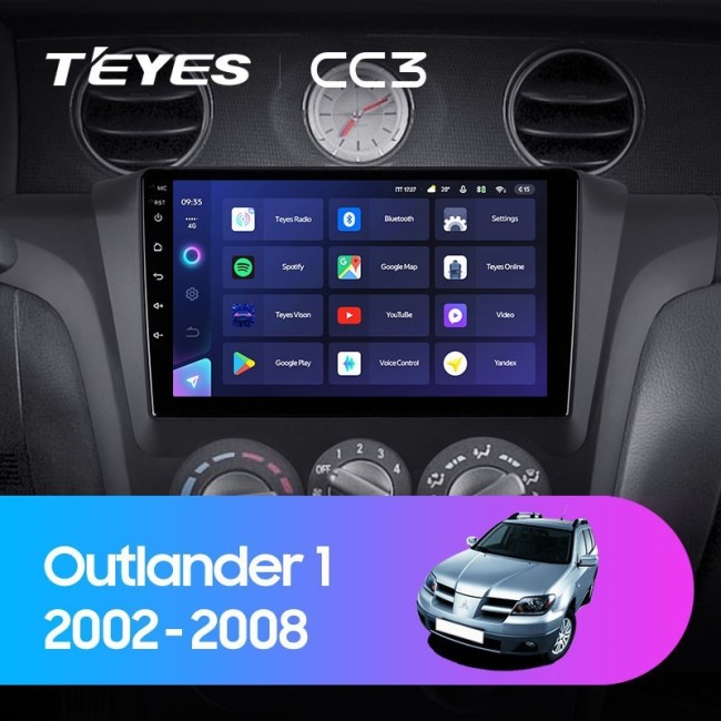 Штатная магнитола Teyes CC3 360 6/128 Mitsubishi Outlander 1 (2002-2008) Тип-A