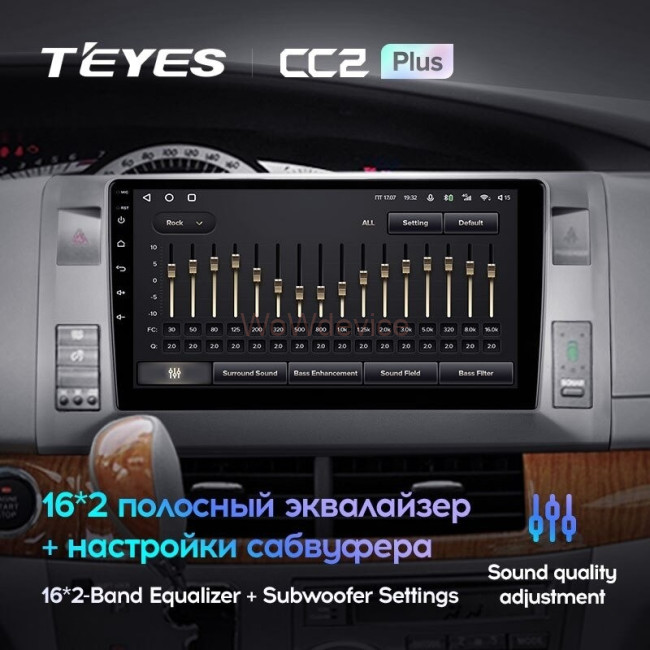 Штатная магнитола Teyes CC2L Plus 1/16 Toyota Previa, Estima AHR20 XR50 (2006-2019) левый руль